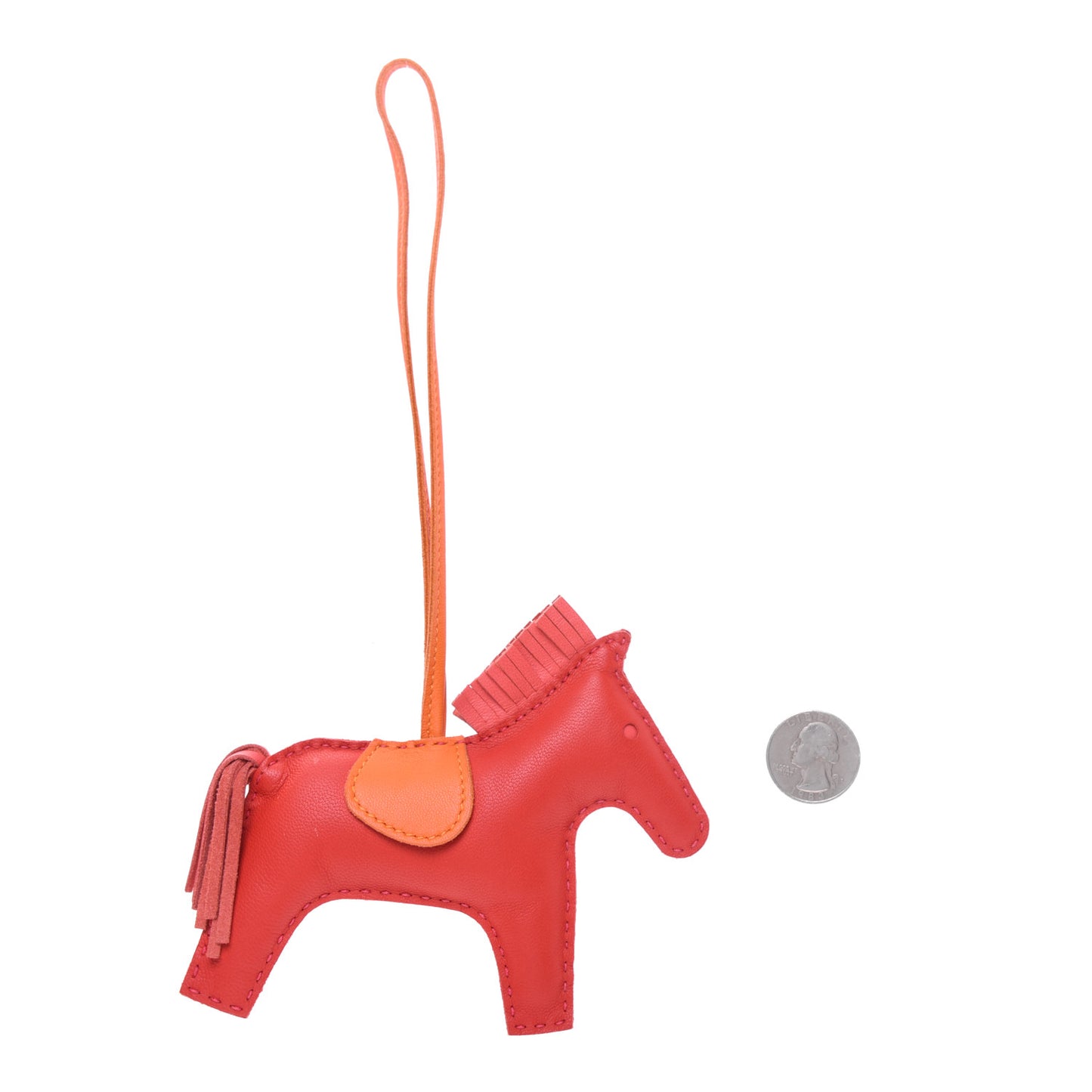 Milo Lambskin Grigri Rodeo Horse Bag Charm MM Rouge Rose Indien Jaipur Feu
