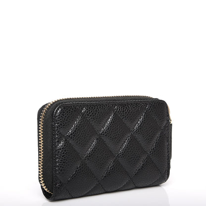 Chanel Caviar Quilted Zip Coin Purse Black 4 of 8