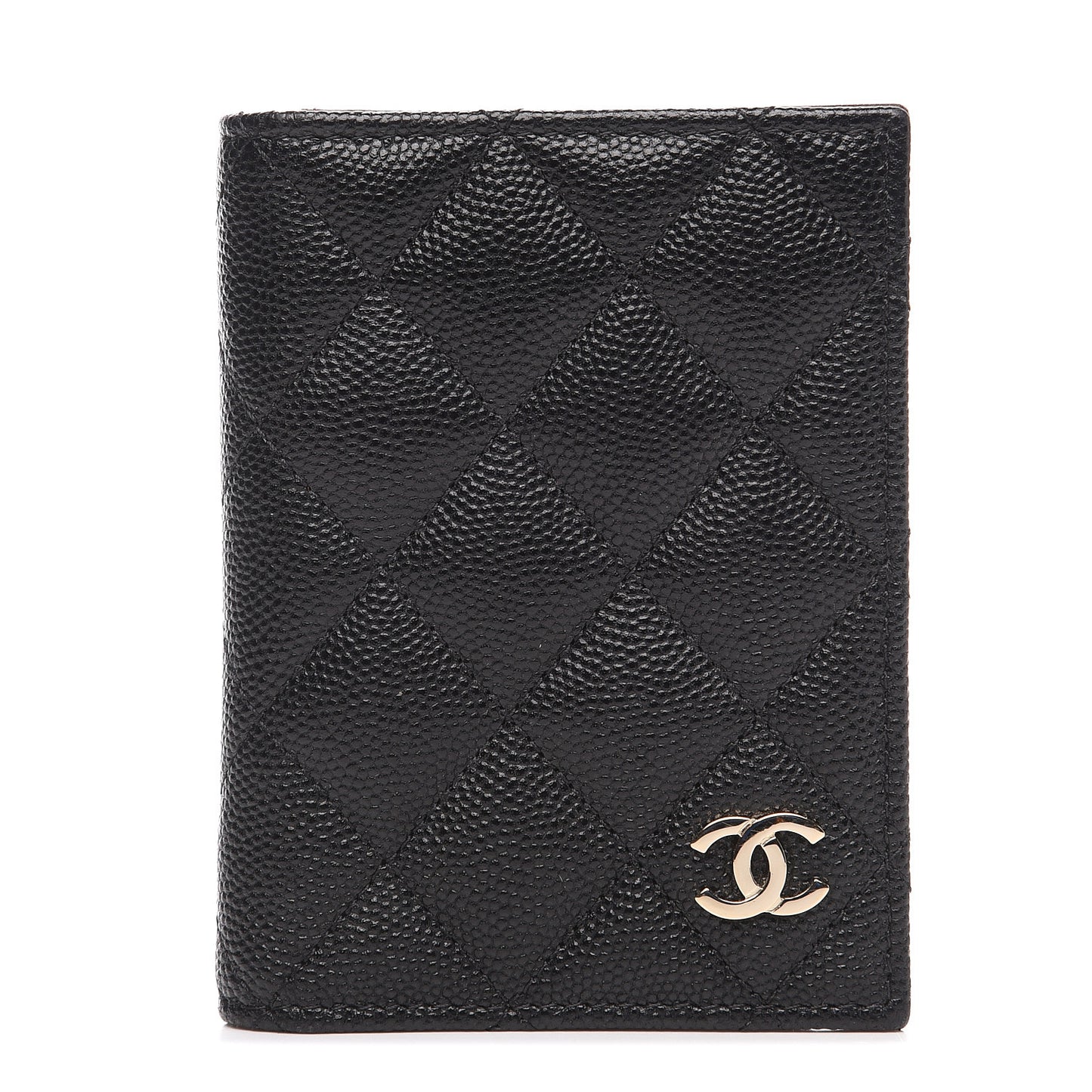 Caviar Quilted Card Holder Wallet Black