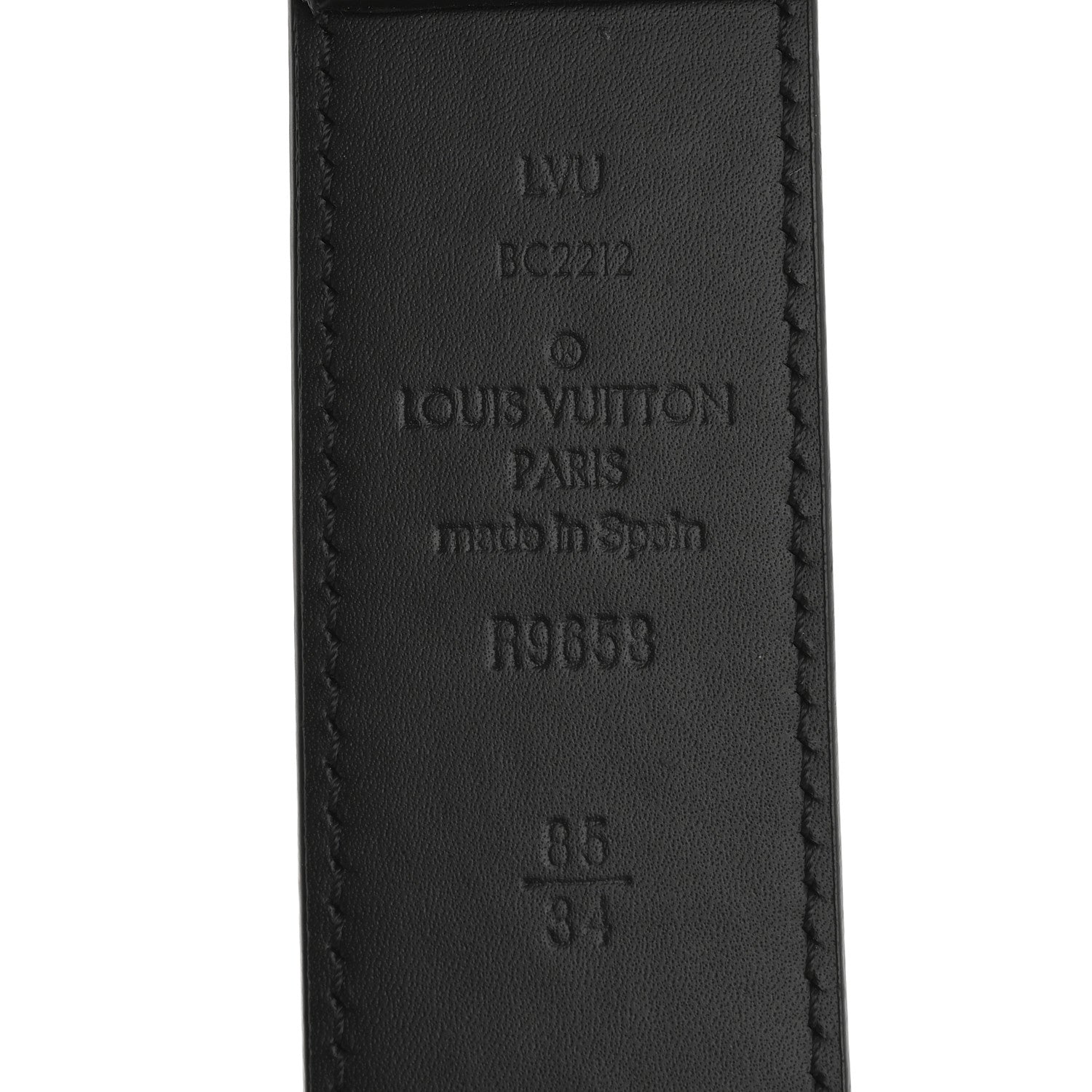 Louis Vuitton Calfskin 35mm Pont Neuf Belt 85 34 Black 5 of 6