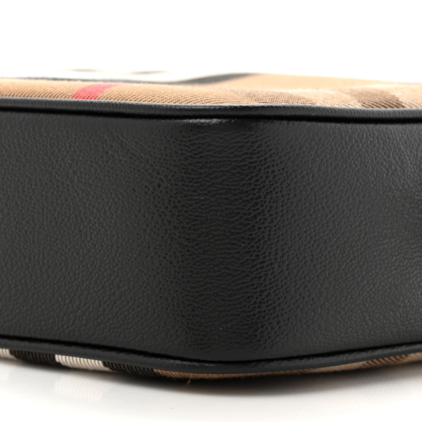 Giant Check Calfskin Large Camera Bag Black
