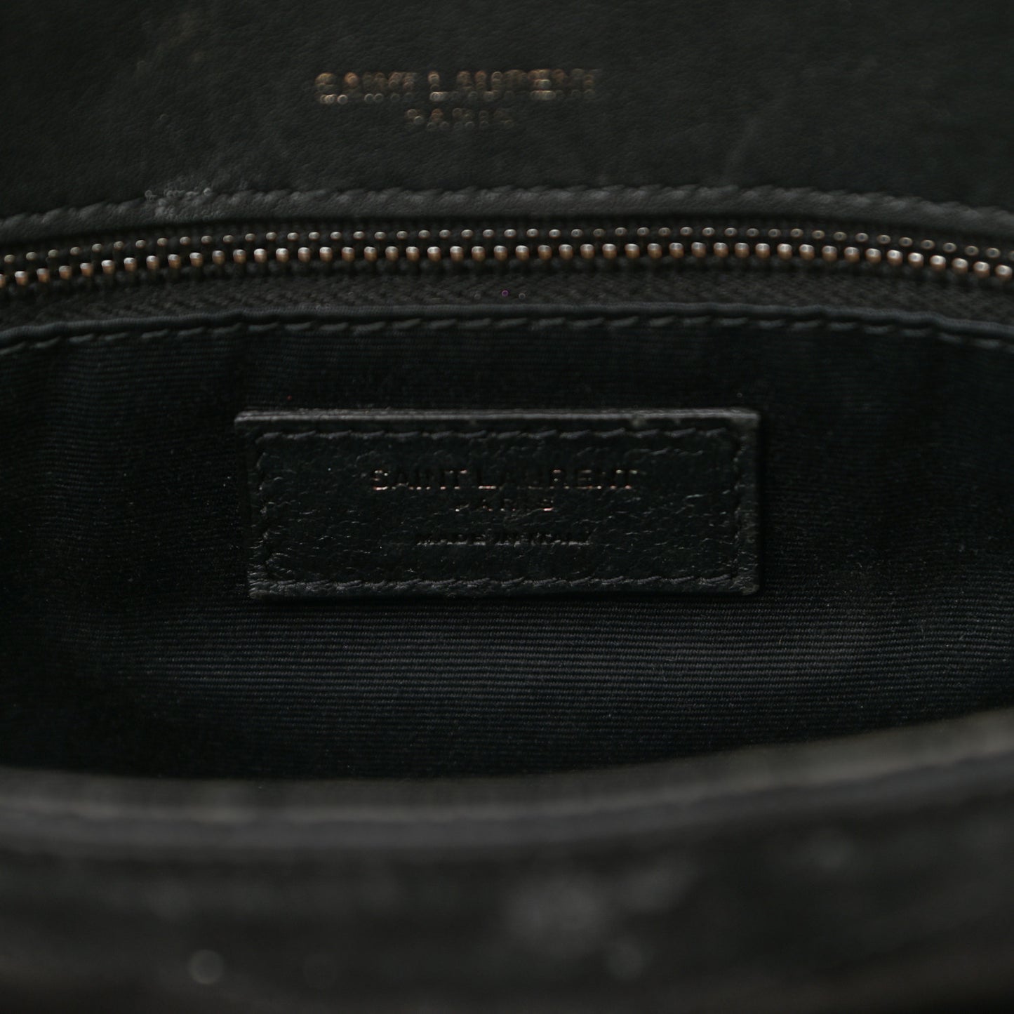 Suede Monogram Medium Niki Chain Satchel Black