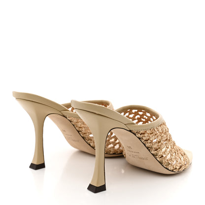 Jimmy Choo Woven Raffia Seher Sandals 36 Beige 5 of 10