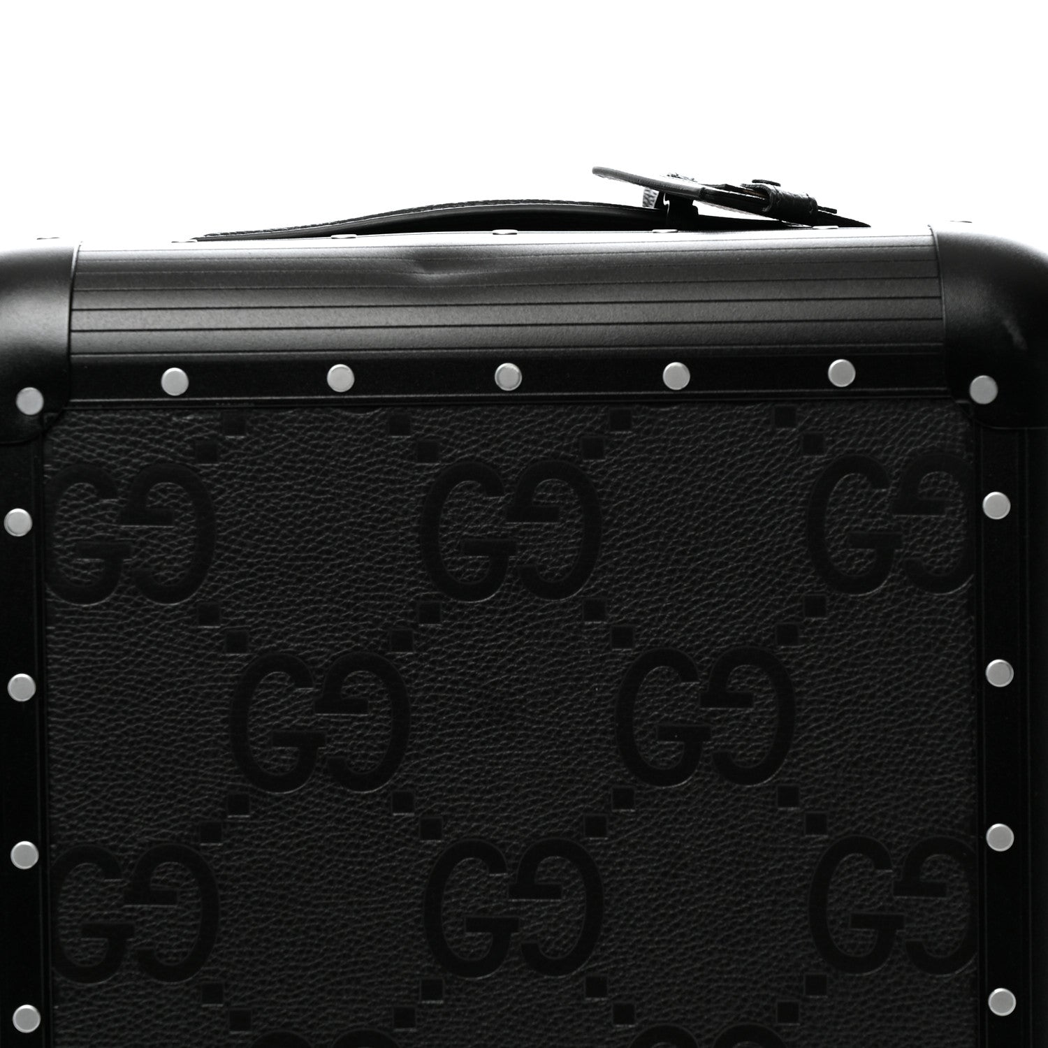 Gucci Aluminum GG Piuma Calfskin Jumbo GG Embossed Porter Cabin Plus Trolley Black 7 of 11