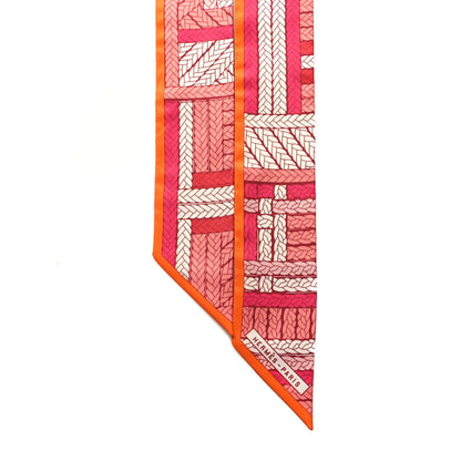 Hermes Silk Tresses H Twilly Rose Vif Orange White 2 of 4