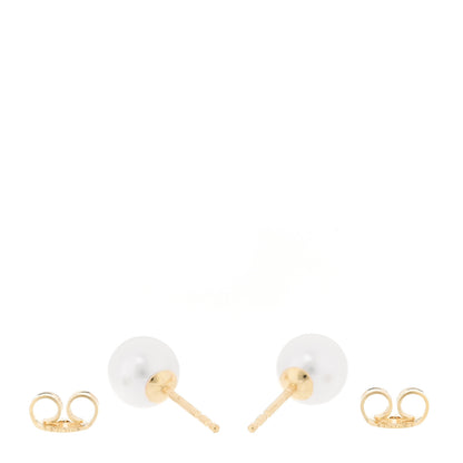 Mikimoto 18K Yellow Gold Akoya Cultured Pearl 7mm Stud Earrings 3 of 5