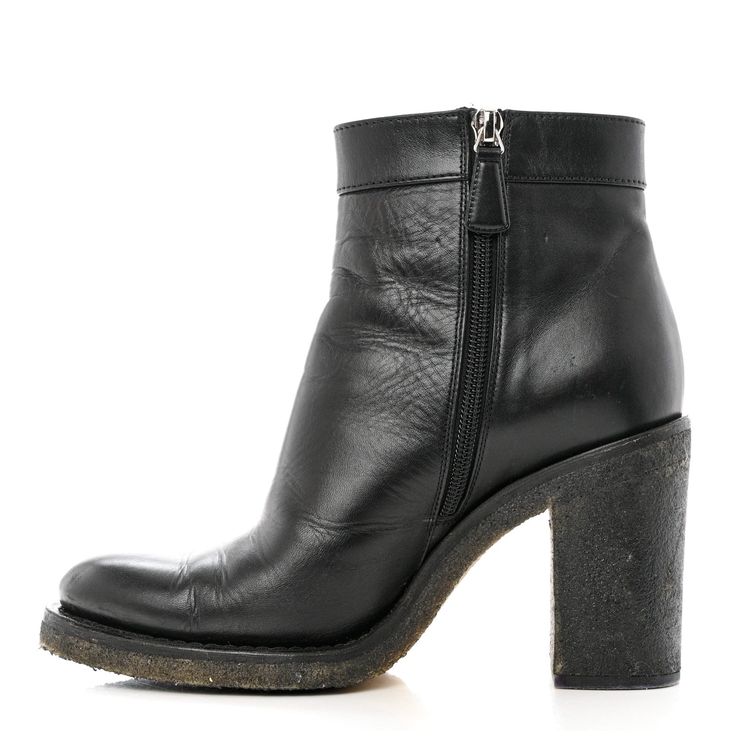 Calfskin CC Turnlock Ankle Boots 37.5 Black