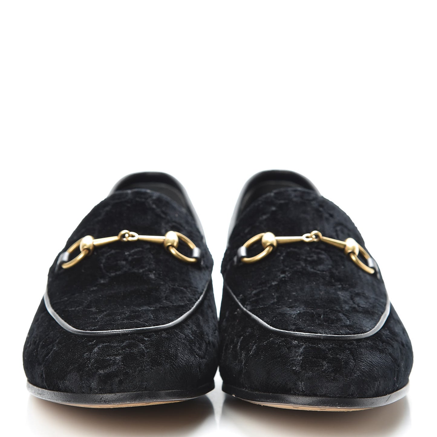 Velvet GG Monogram Horsebit Womens Jordaan Loafers 38.5 Black