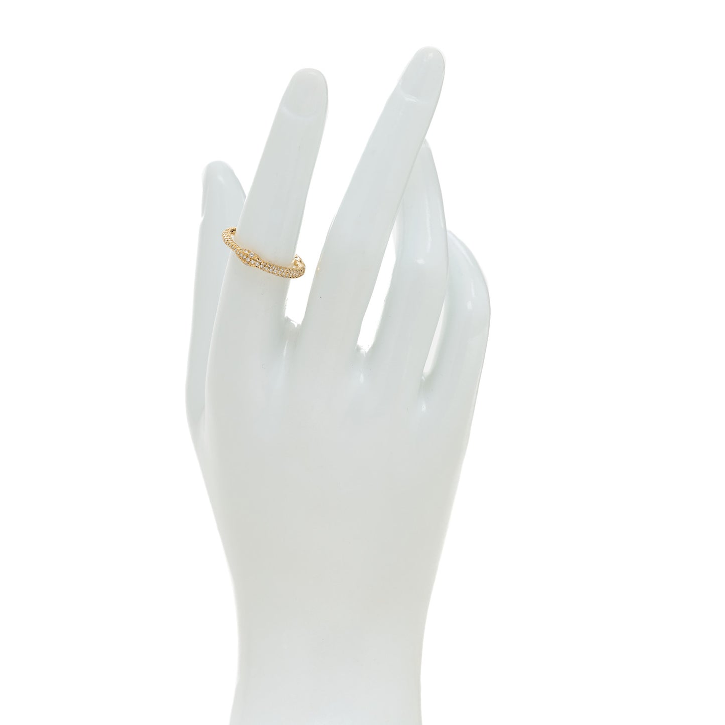 18K Yellow Gold Diamond Ouroboros Snake Ring