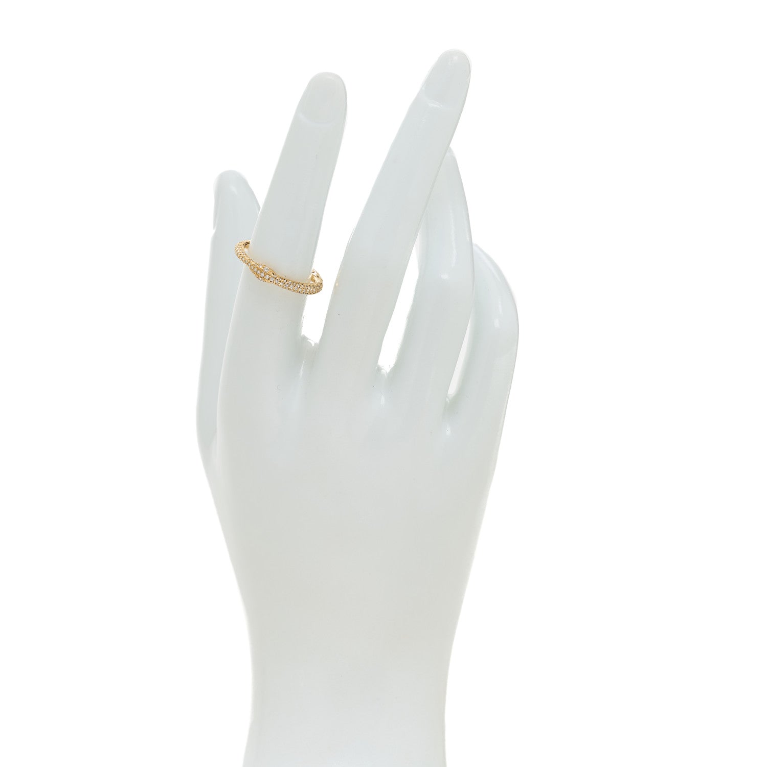 Gucci 18K Yellow Gold Diamond Ouroboros Snake Ring 2 of 5