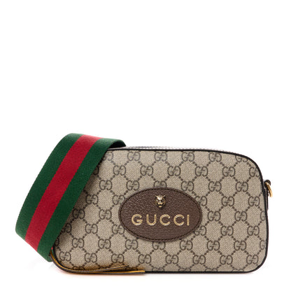 Gucci GG Supreme Monogram Web Neo Vintage Shoulder Bag Beige New Acero Crop 1 of 11