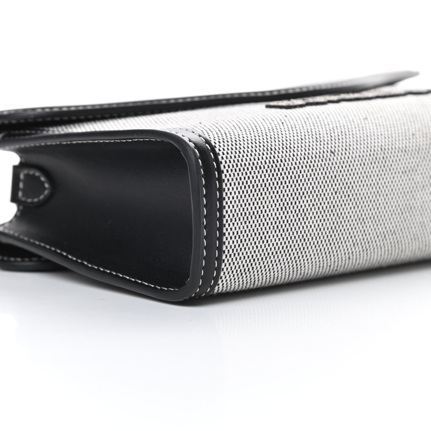 Burberry Canvas Calfskin Foldover Pocket Bag Black 10 of 14