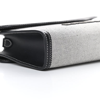 Burberry Canvas Calfskin Foldover Pocket Bag Black 10 of 14