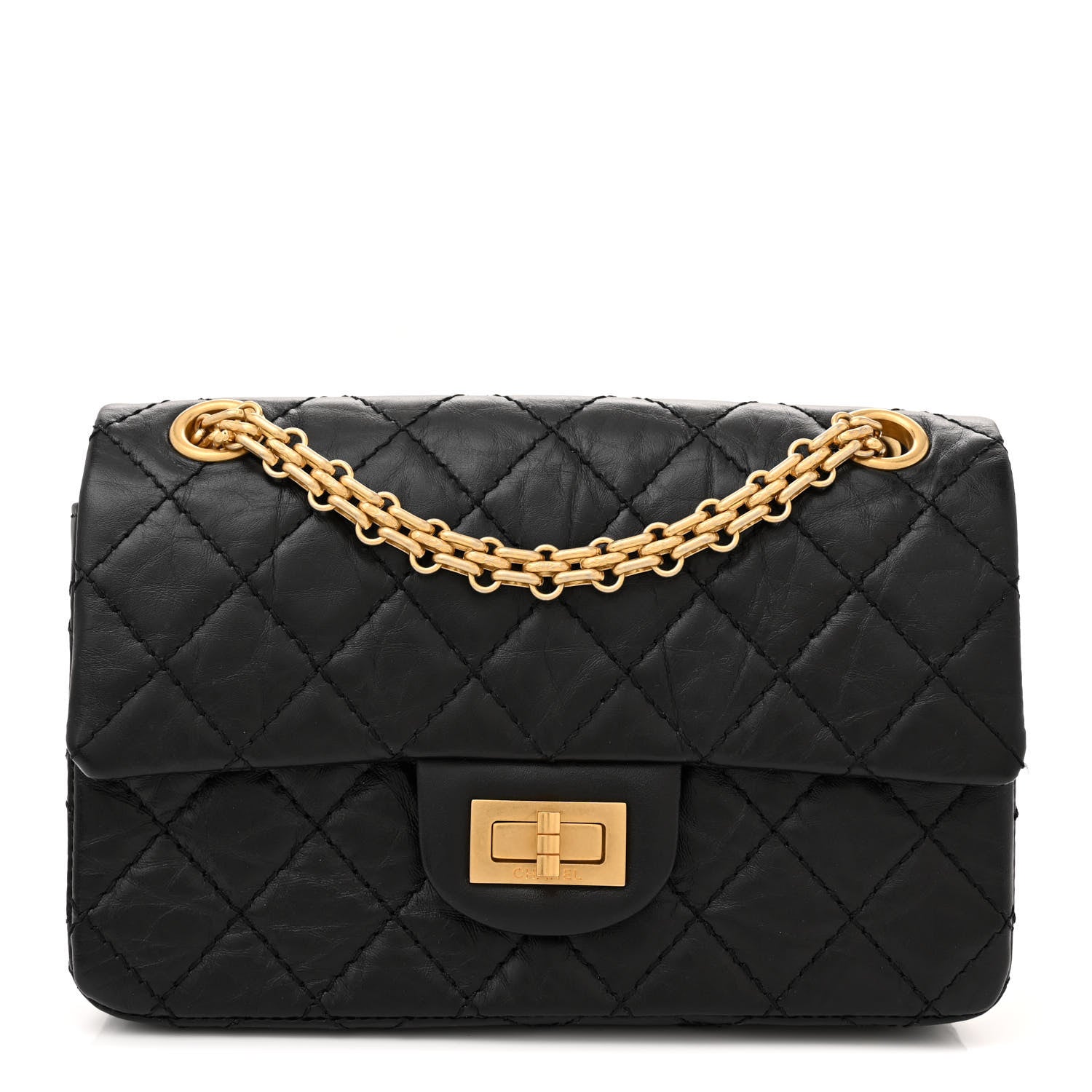 Chanel Aged Calfskin Quilted 2.55 Reissue Mini Flap Black 1 of 11