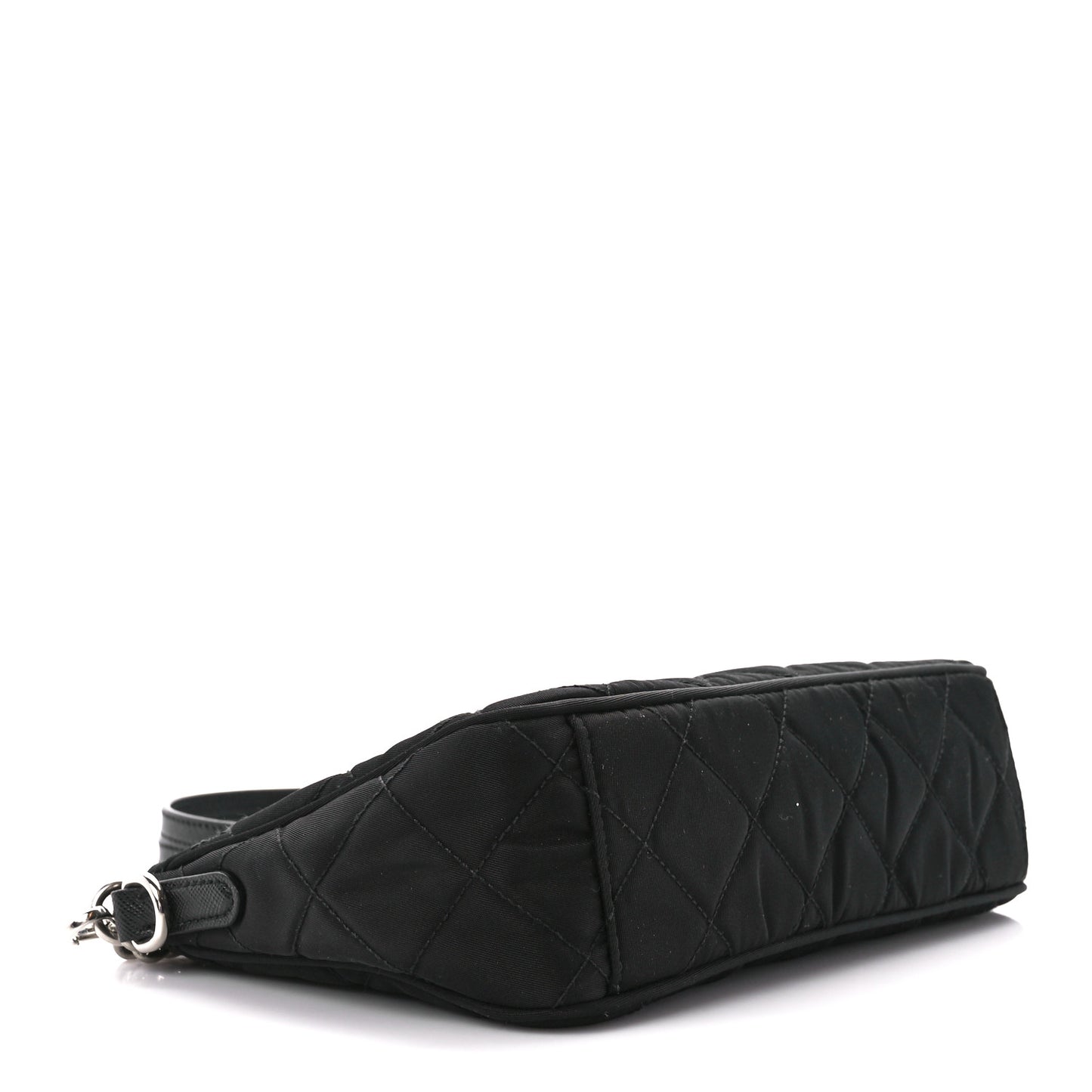 Nylon Tessuto Impuntu Quilted Crossbody Bag Black