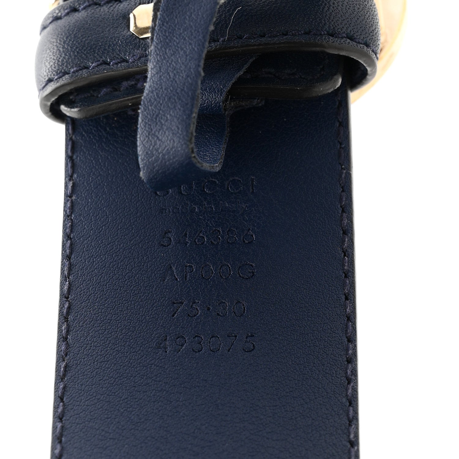Gucci Moon Calfskin Interlocking G 37mm Belt 75 30 Cobalt Blue 3 of 5