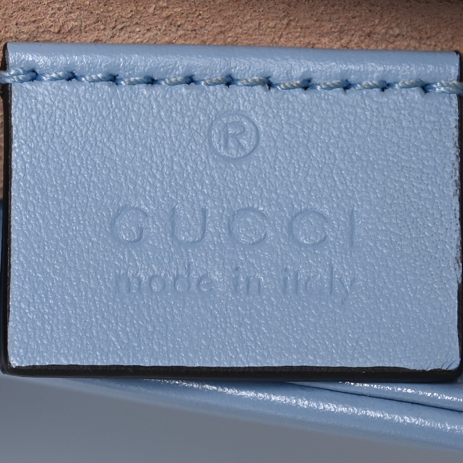 Gucci Calfskin Matelasse Mini GG Marmont Top Handle Shoulder Bag Porcelain Light Blue 6 of 16