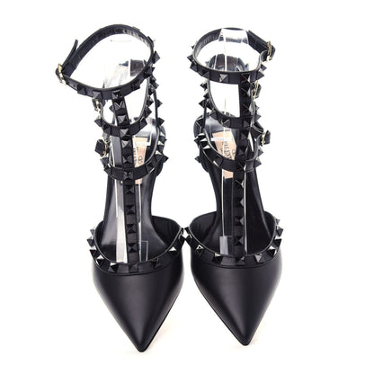 Valentino Garavani Nappa Rockstud Ankle Strap Low Heel Pumps 36.5 Black 5 of 13