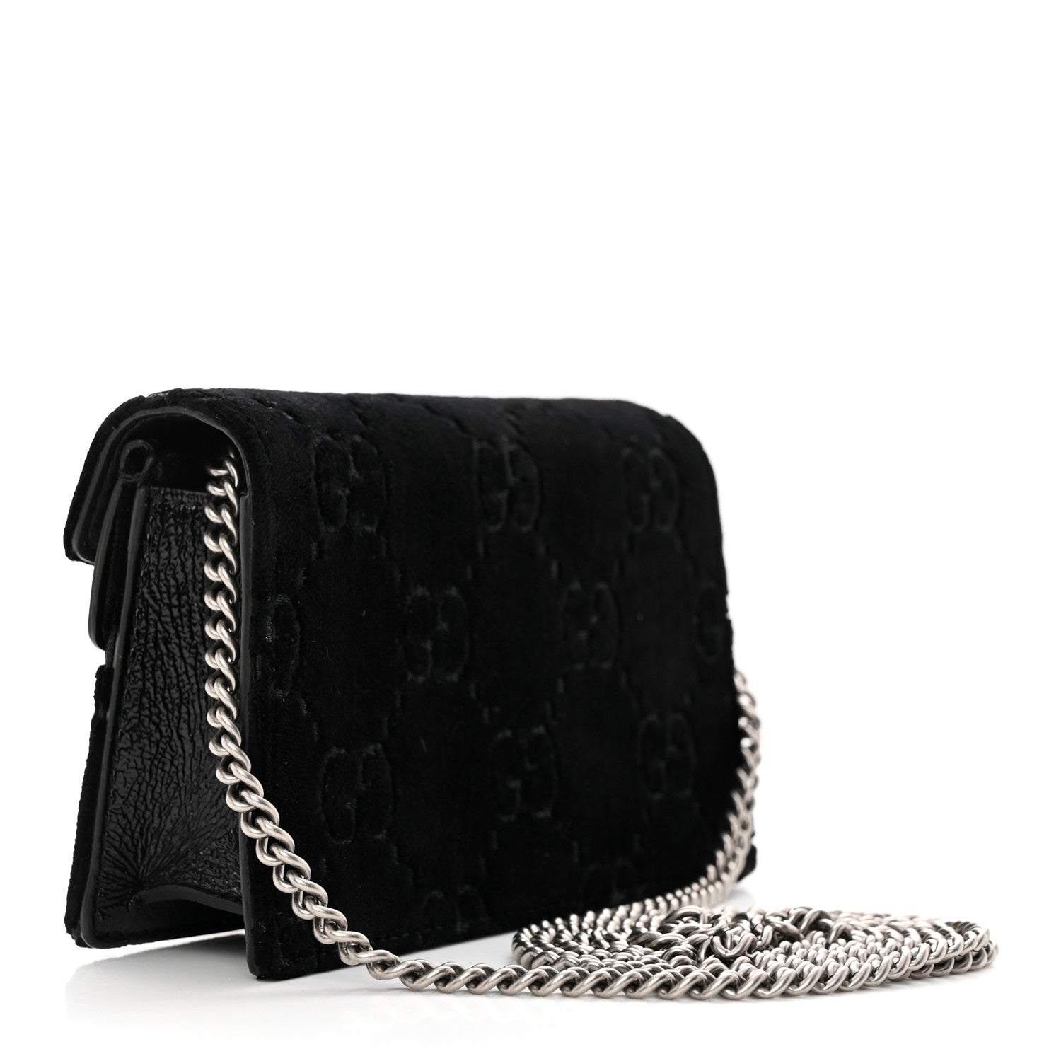 Gucci Velvet GG Monogram Super Mini Dionysus Shoulder Bag Black 3 of 9