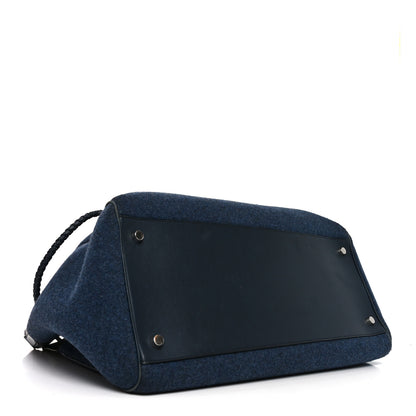 Mulberry Felt Calfskin Oversized Iris Weekend Bag Midnight 7 of 17
