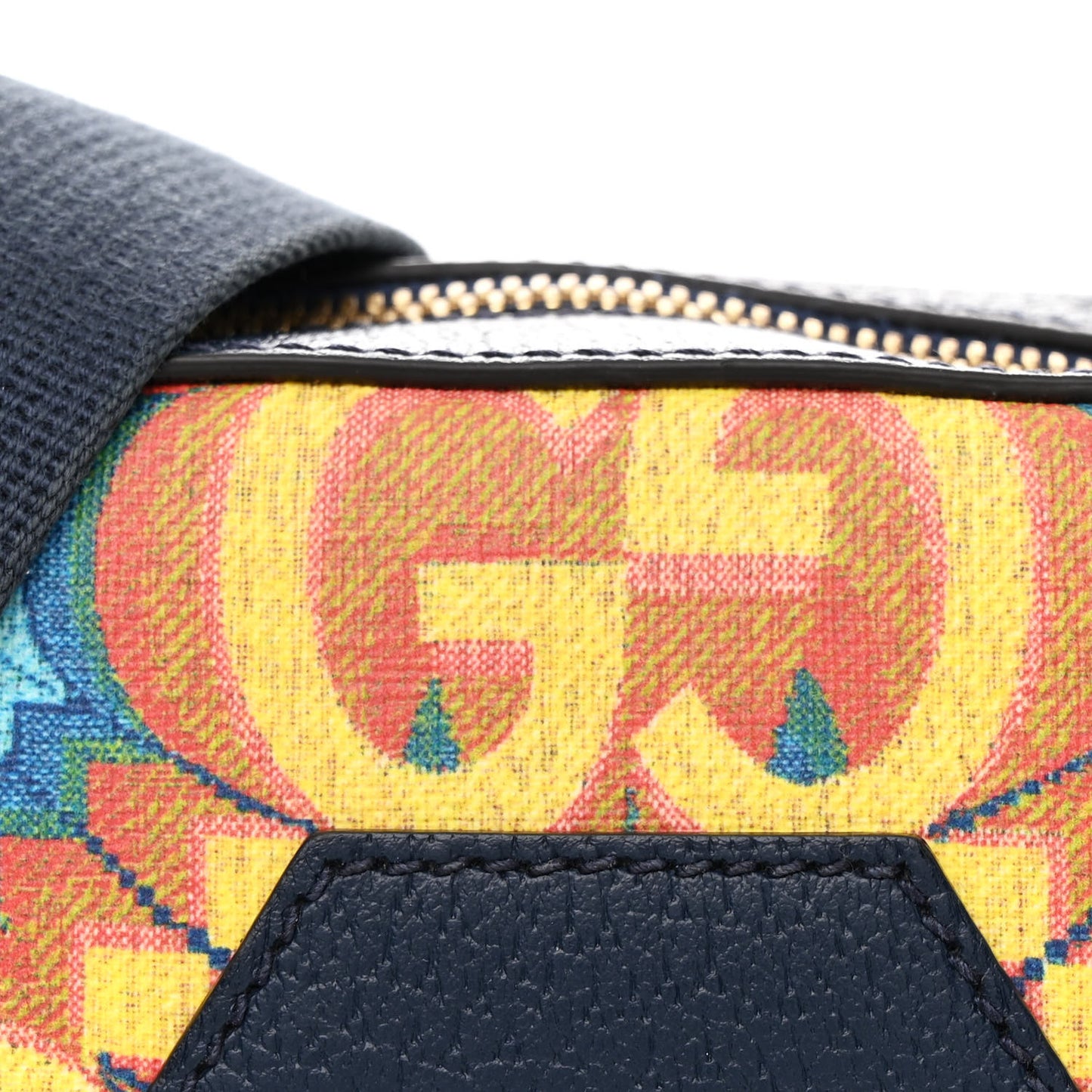 GG Supreme Kaleidoscope Calfskin Script Logo Gucci 100 Camera Bag Blue Orange Multicolor Blue Agata