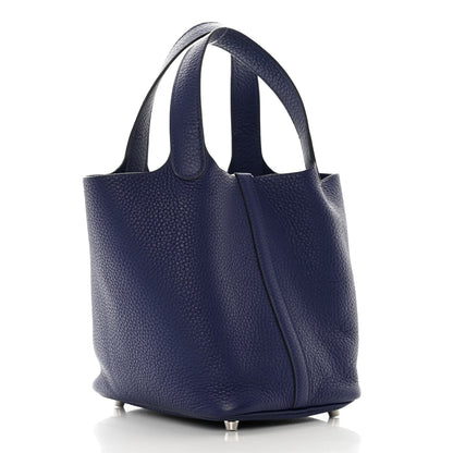 Hermes Taurillon Clemence Picotin Lock 18 PM Bleu Encre 3 of 11
