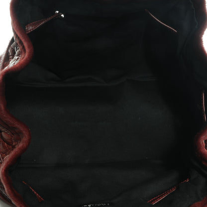 Chanel Pony Hair Quilted Drawstring Tote Dark Red 5 of 7