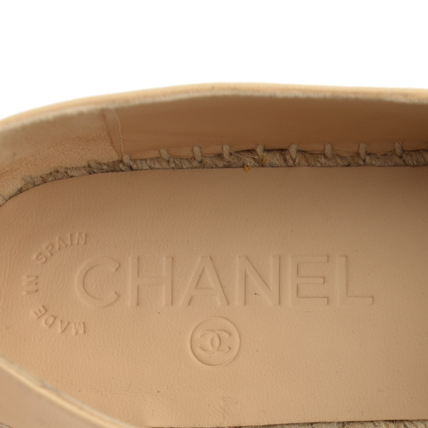 Lambskin CC Espadrilles 38 Beige Black