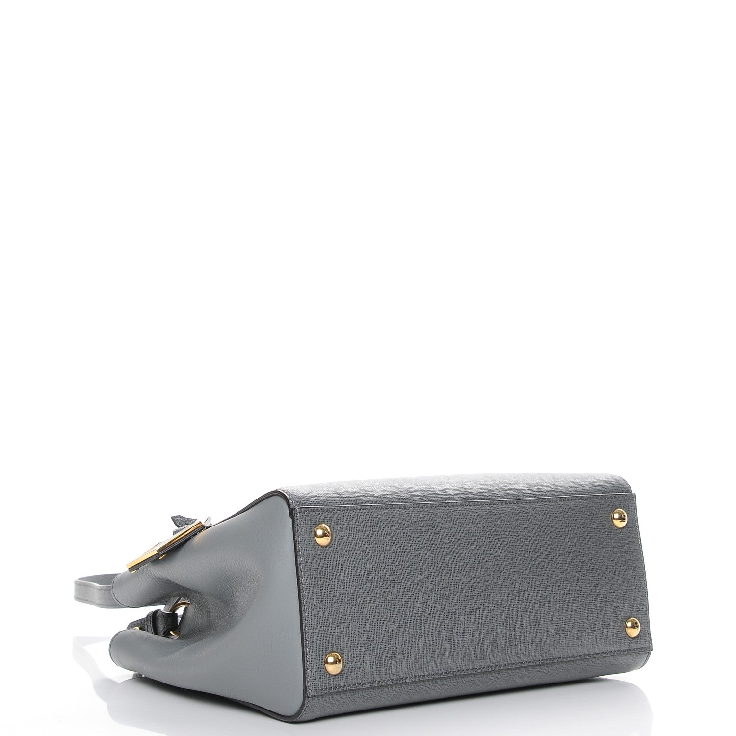 Fendi Vitello Elite Petite 2Jours Tote Grigio Grigio Chiaro 5 of 8