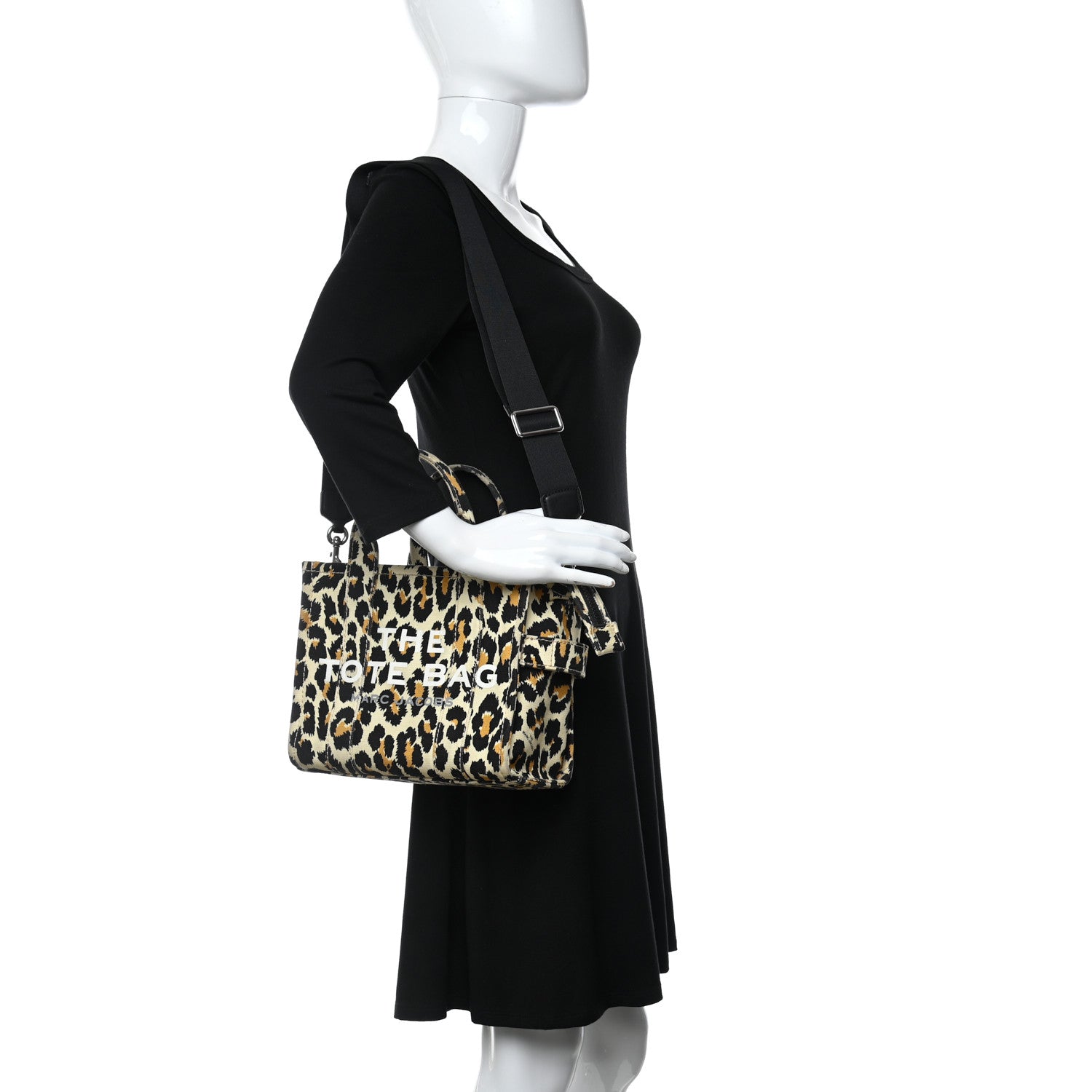 Marc Jacobs Cotton Canvas Leopard Print Mini The Traveler Tote Bag 2 of 11