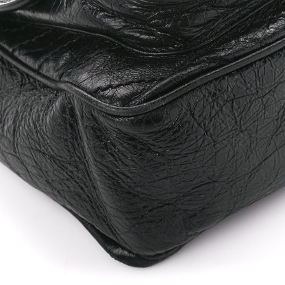 Saint Laurent Crinkled Calfskin Matelasse Monogram Medium Niki Chain Satchel Black 11 of 12