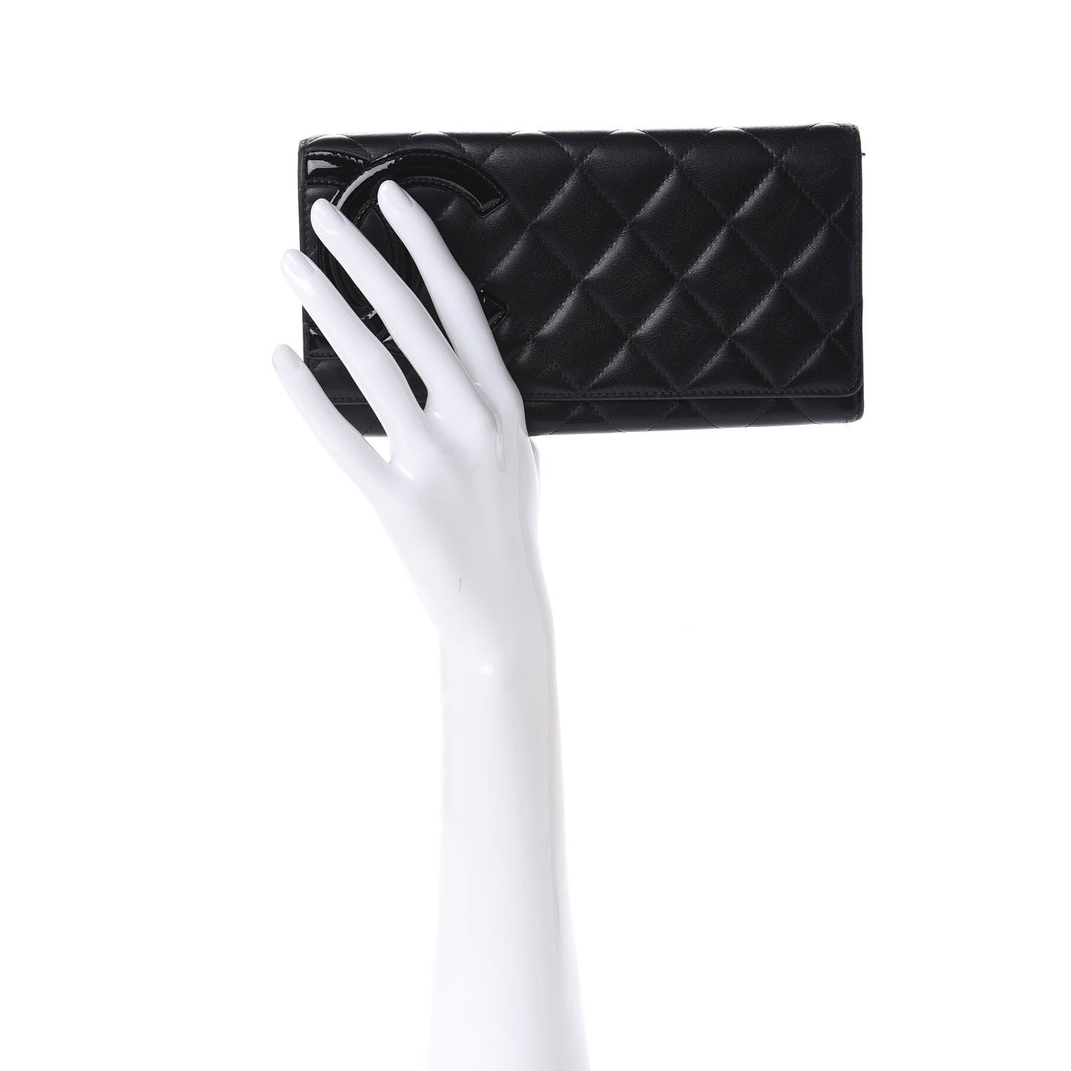 Chanel Calfskin Quilted Cambon Tri-Fold Wallet Black 2 of 9