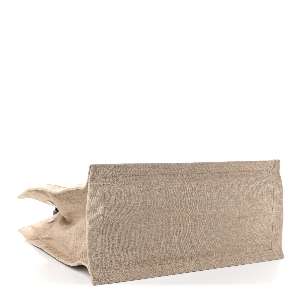 Linen Calfskin Small Rive Gauche Tote Greggio Natural