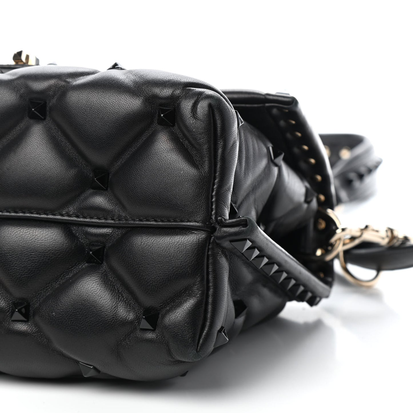 Nappa Monochrome Medium Candystud Top Handle Bag Black