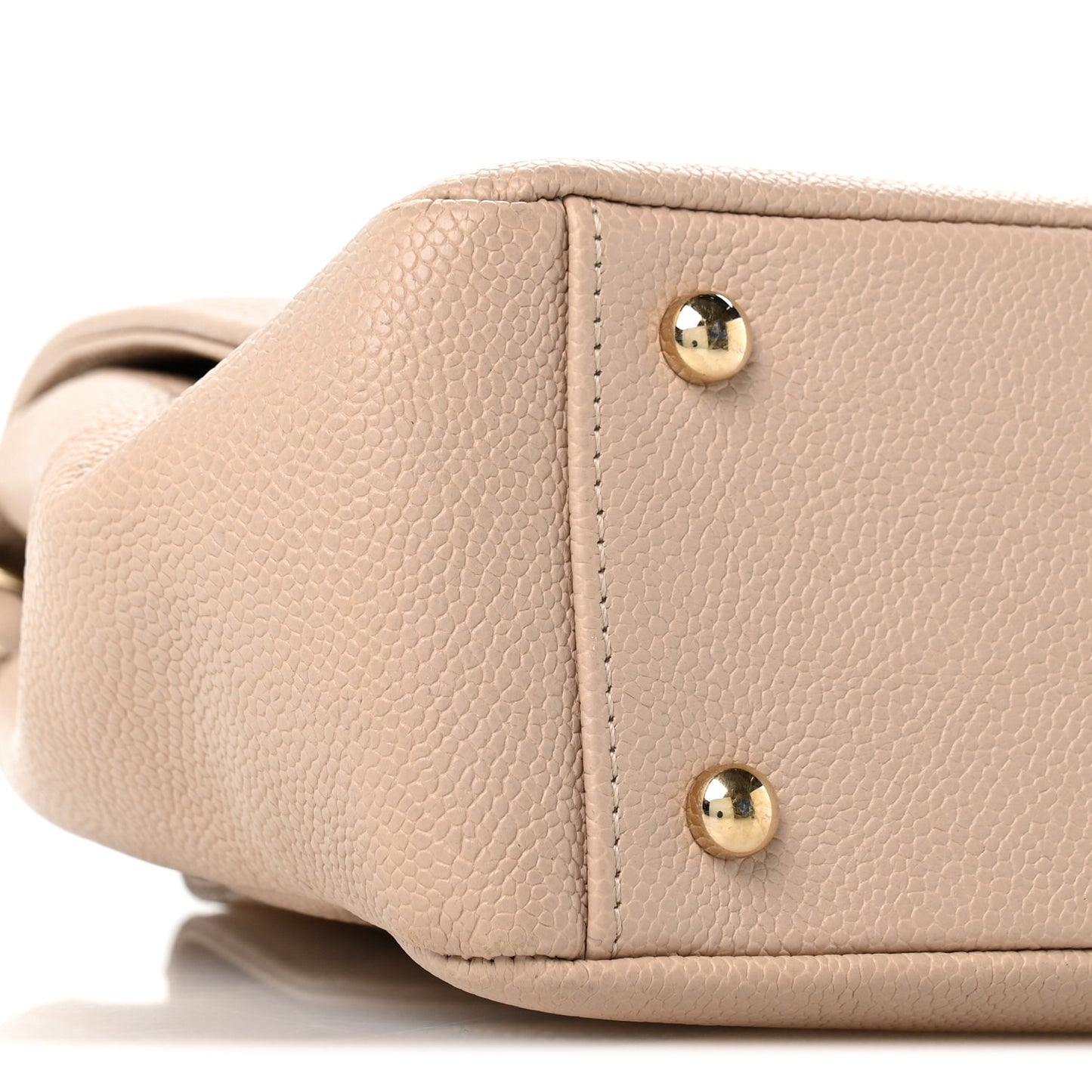 Caviar Quilted Flap Light Beige