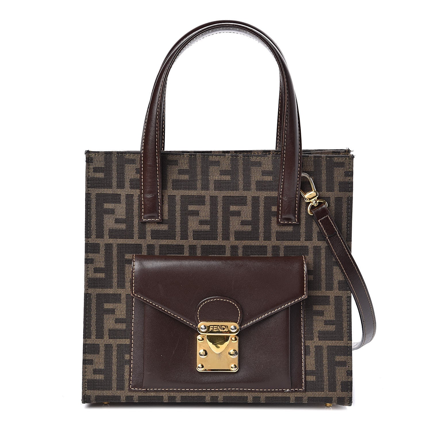Fendi Zucca Pocket Tote Tobacco 1 of 11