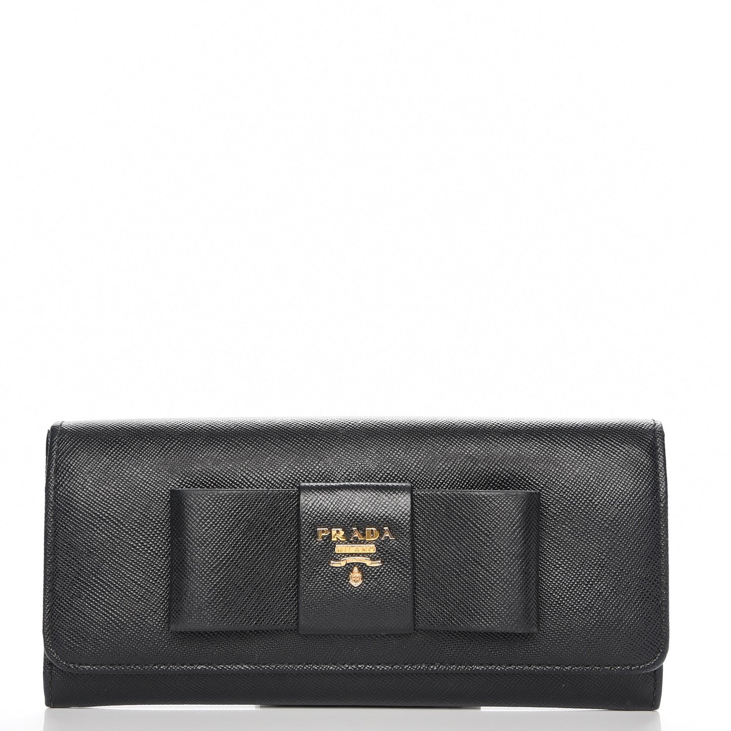 Saffiano Bow Continental Wallet Nero Black