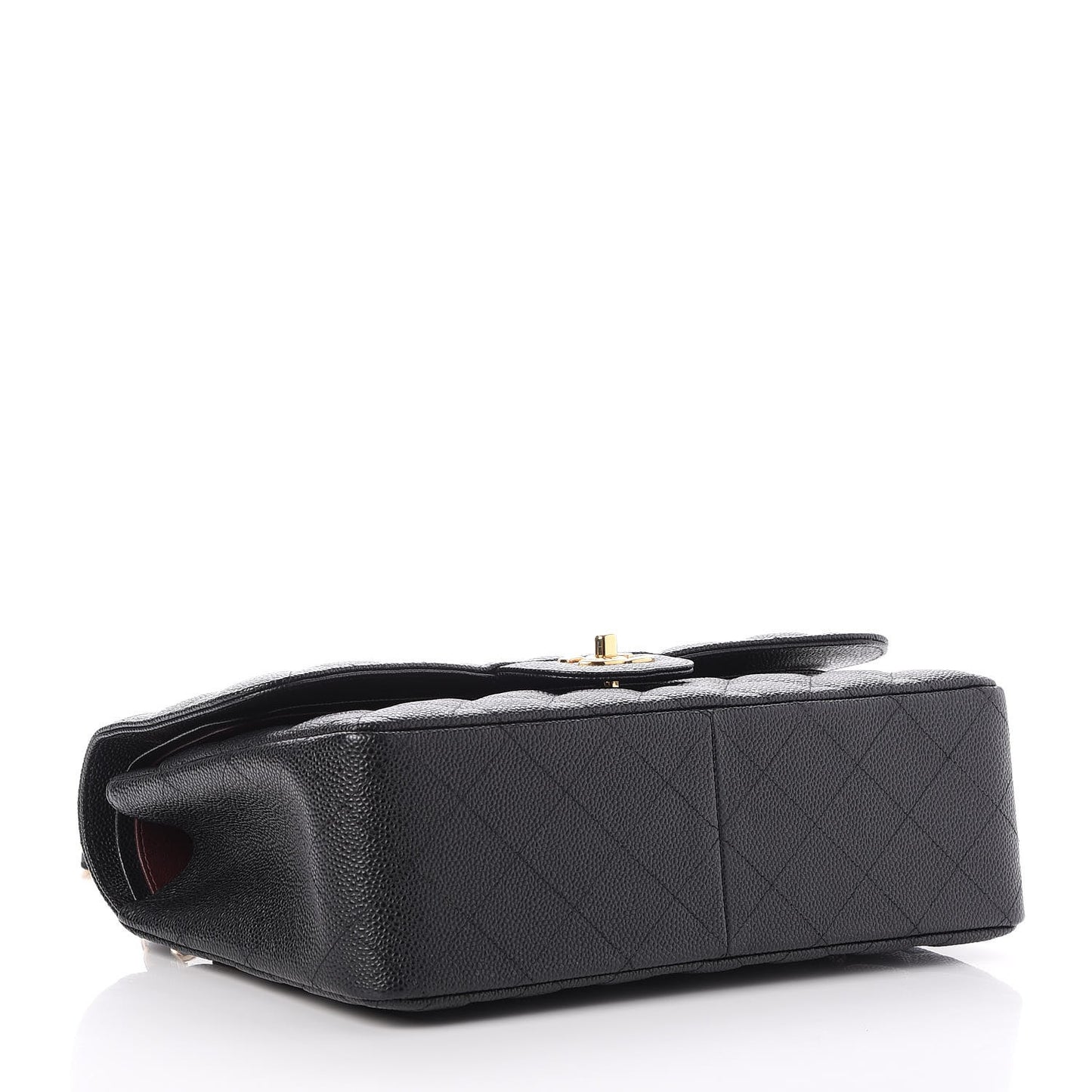Caviar Quilted Jumbo Double Flap Black