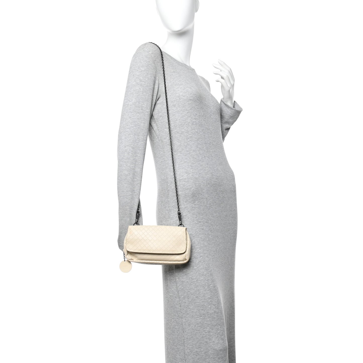 Calfskin Intrecciomirage Embossed Butterfly Small Chain Crossbody Colonial