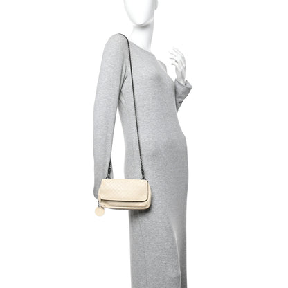 Bottega Veneta Calfskin Intrecciomirage Embossed Butterfly Small Chain Crossbody Colonial 2 of 15