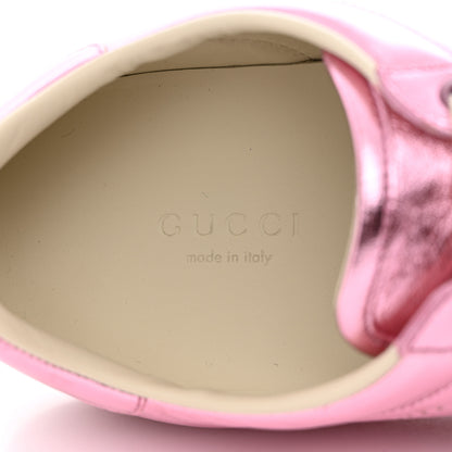 Gucci Metallic Nappa Interlocking G Perforated Womens Ace Sneakers 40 Rosa 7 of 11