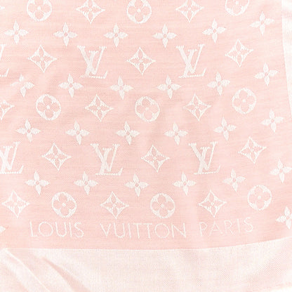 Louis Vuitton Silk Wool Monogram Denim Shawl Rose 2 of 3