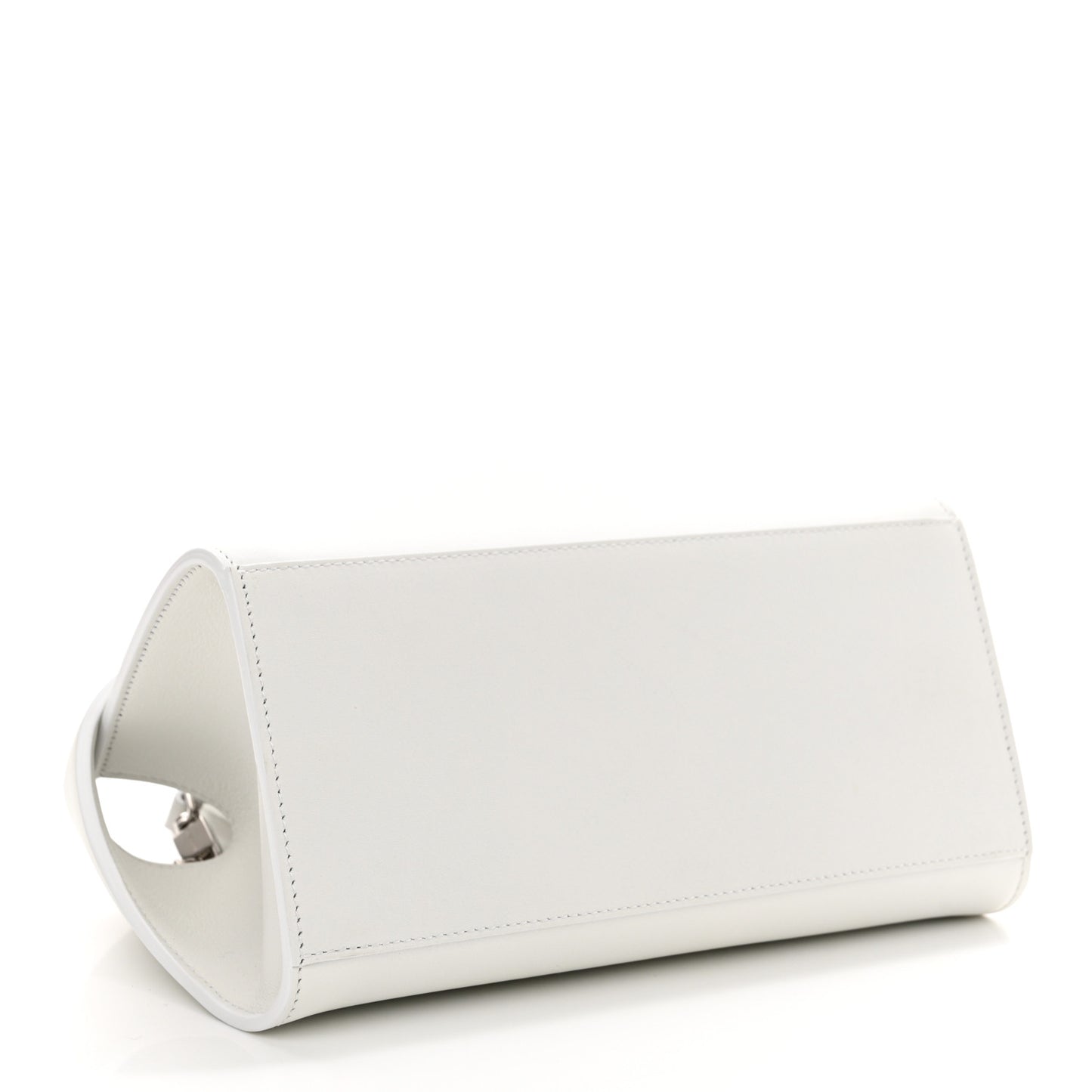 Natural Grain Calfskin Mini Hug Bag Optic White