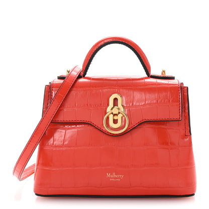 Mulberry Shiny Crocodile Embossed Micro Seaton Hibiscus Red 1 of 10