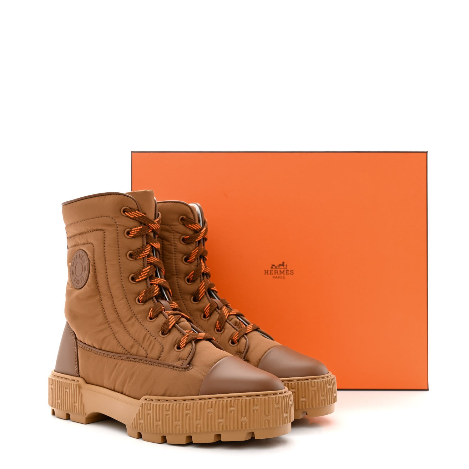 Hermes Calfskin Parachute Fresh Ankle Boots 37 Brun Amourette 9 of 9