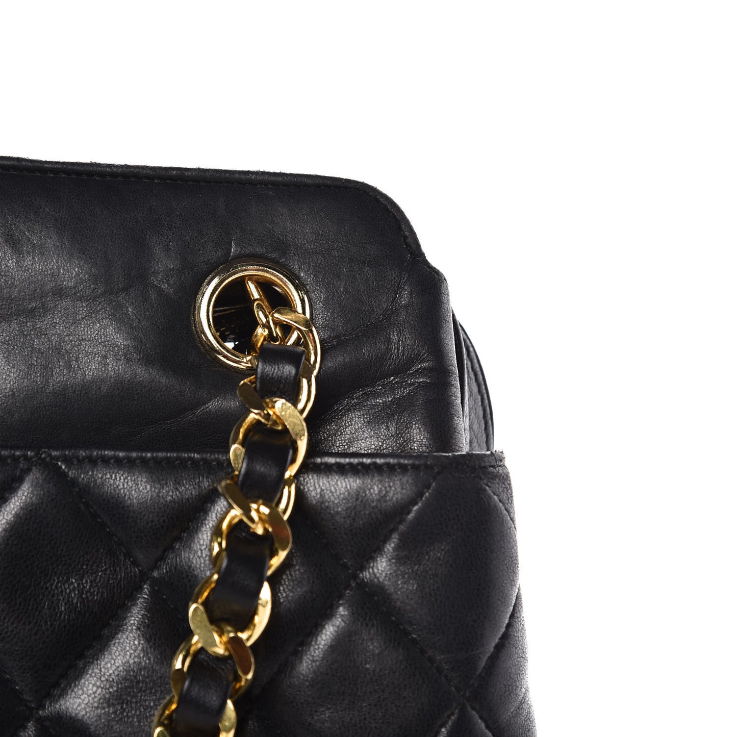 Lambskin Quilted Shoulder Bag Black