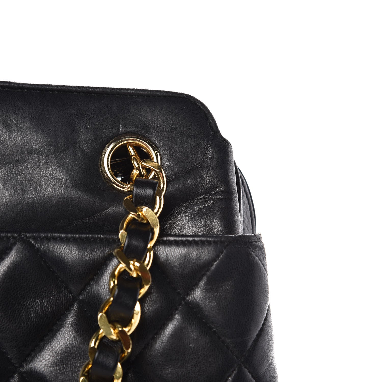 Chanel Lambskin Quilted Shoulder Bag Black 10 of 13