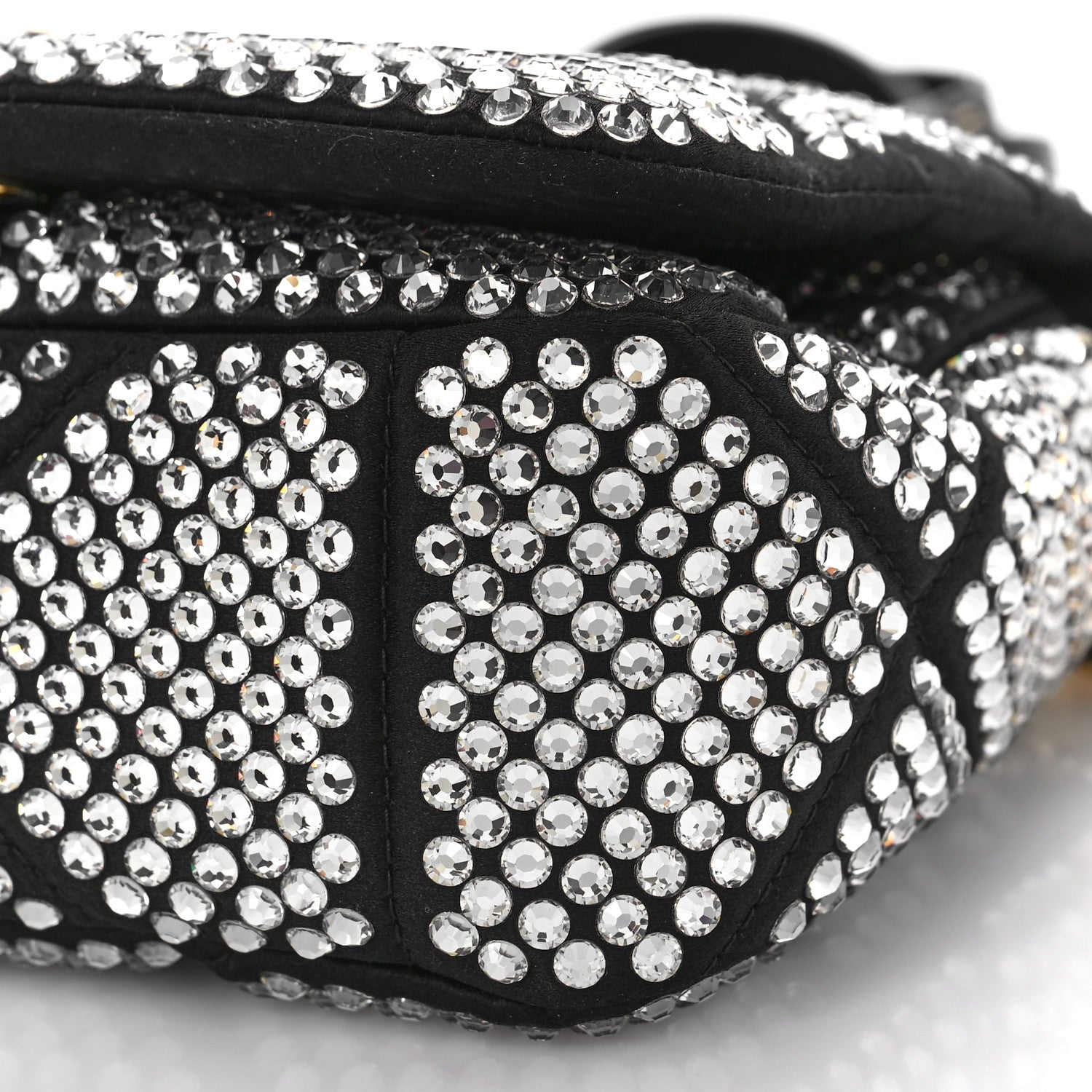 Prada Satin Crystal Mini Bag With Chain Black 8 of 8