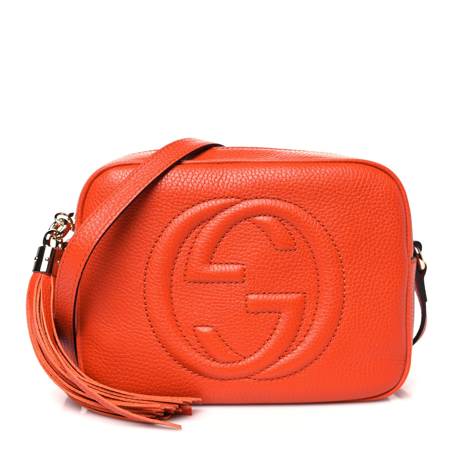 Gucci Pebbled Calfskin Small Soho Disco Bag Sun Orange 1 of 10