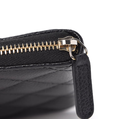 Chanel Caviar Quilted Zip Coin Purse Black 9 of 10